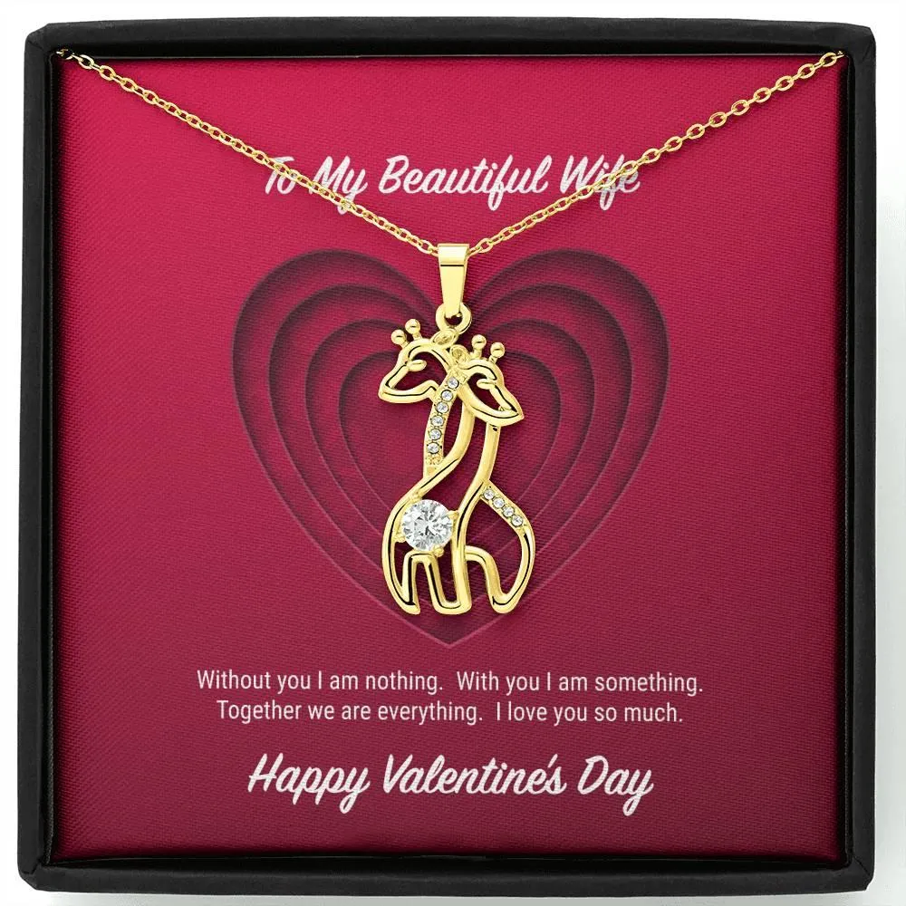 To My Beautiful Wife Valentine's Day Giraffe Necklace