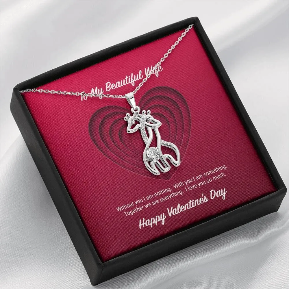 To My Beautiful Wife Valentine's Day Giraffe Necklace