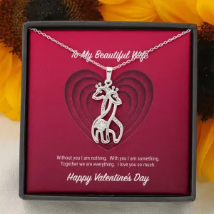 To My Beautiful Wife Valentine's Day Giraffe Necklace