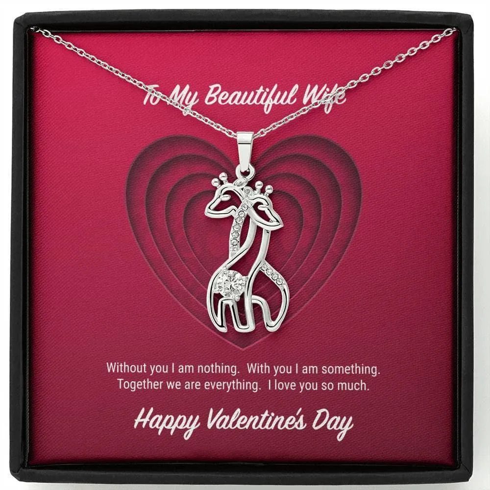 To My Beautiful Wife Valentine's Day Giraffe Necklace