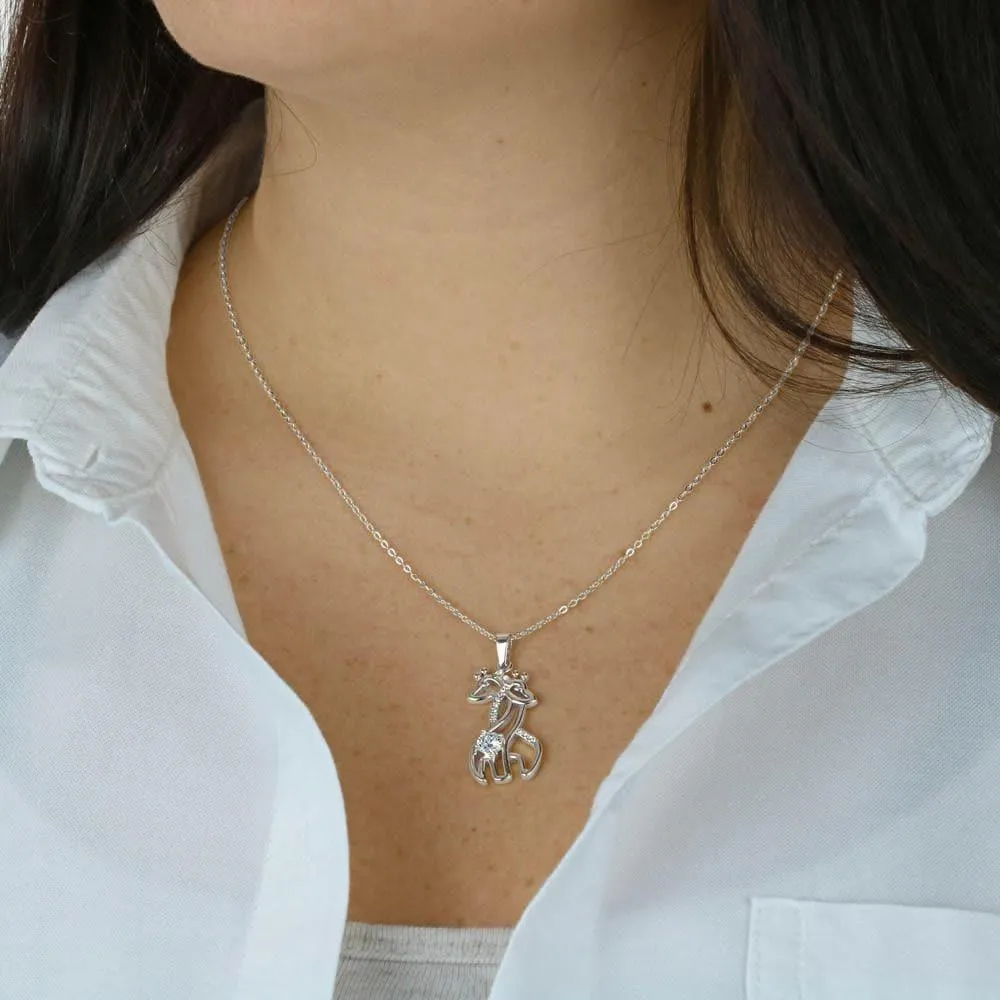 To My Beautiful Wife Valentine's Day Giraffe Necklace