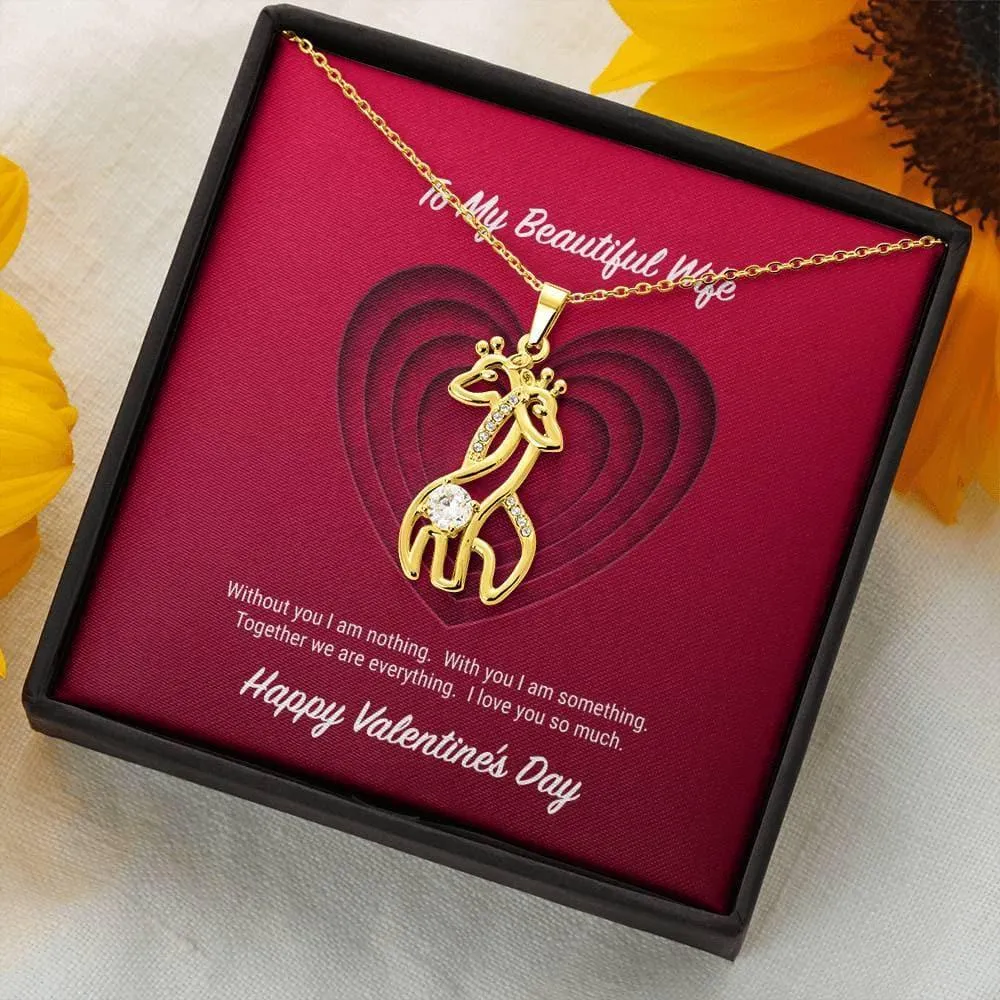 To My Beautiful Wife Valentine's Day Giraffe Necklace