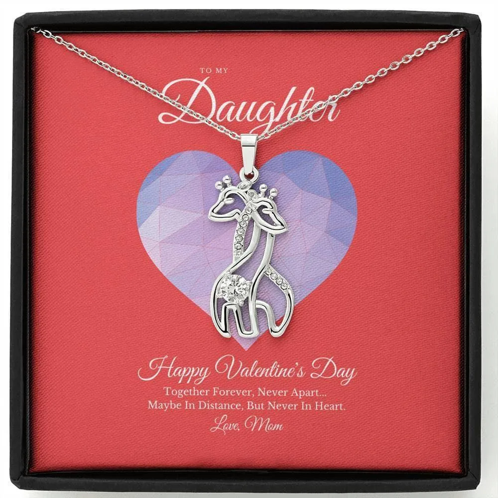 To My Daughter from Mom Valentine's Day Giraffe Necklace