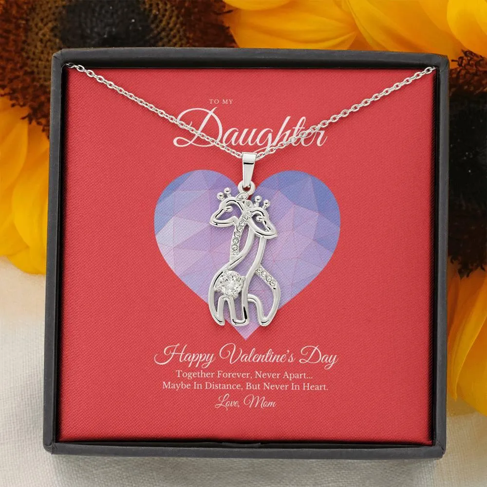 To My Daughter from Mom Valentine's Day Giraffe Necklace