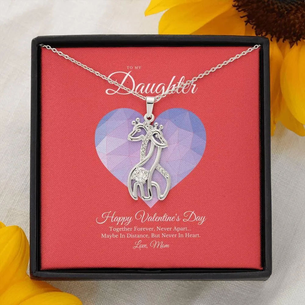 To My Daughter from Mom Valentine's Day Giraffe Necklace