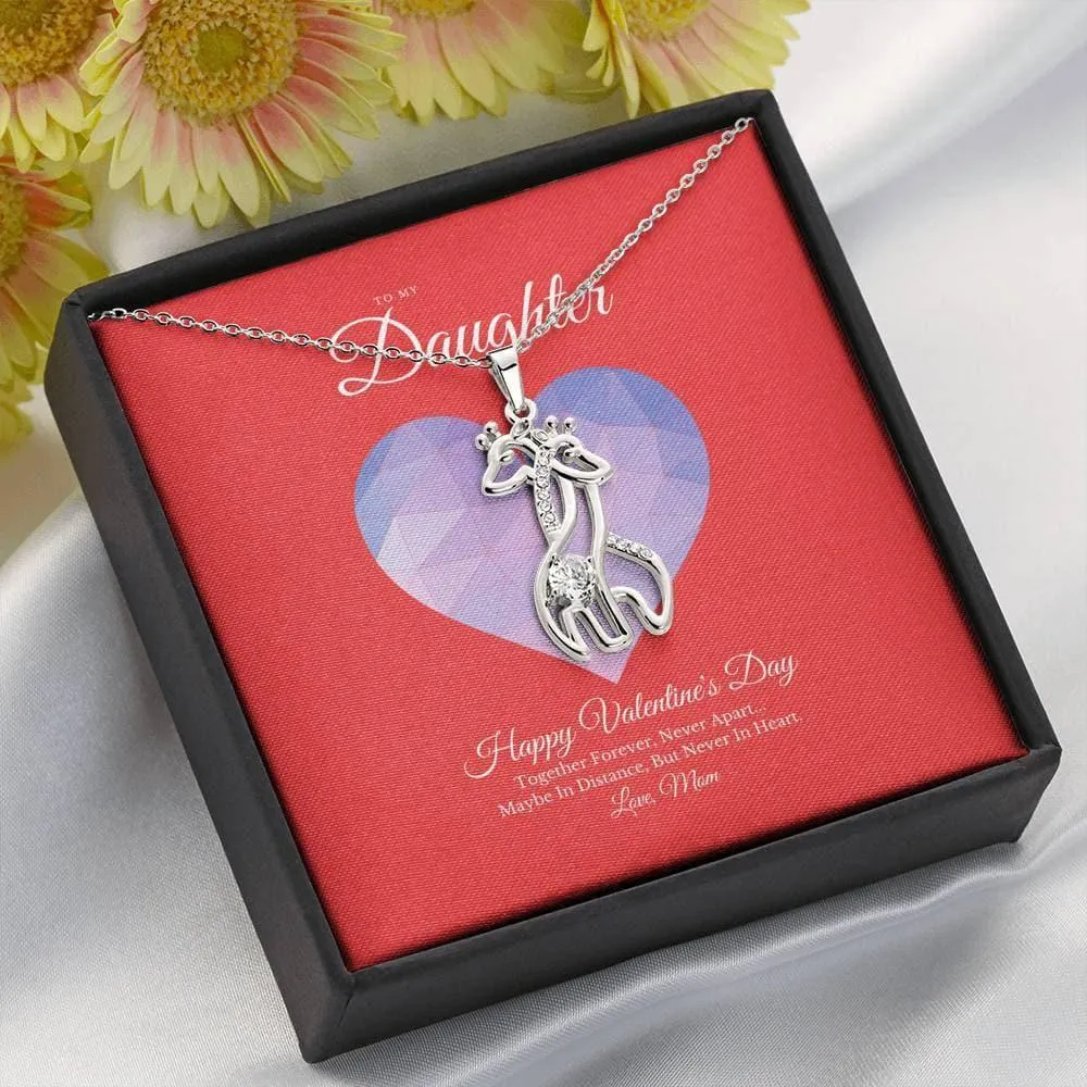 To My Daughter from Mom Valentine's Day Giraffe Necklace