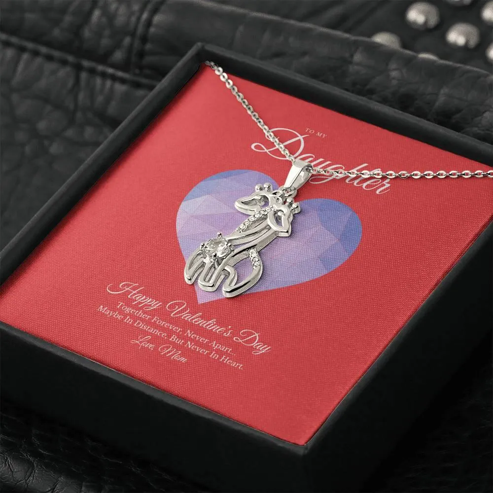 To My Daughter from Mom Valentine's Day Giraffe Necklace