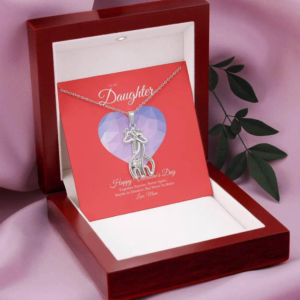 To My Daughter from Mom Valentine's Day Giraffe Necklace