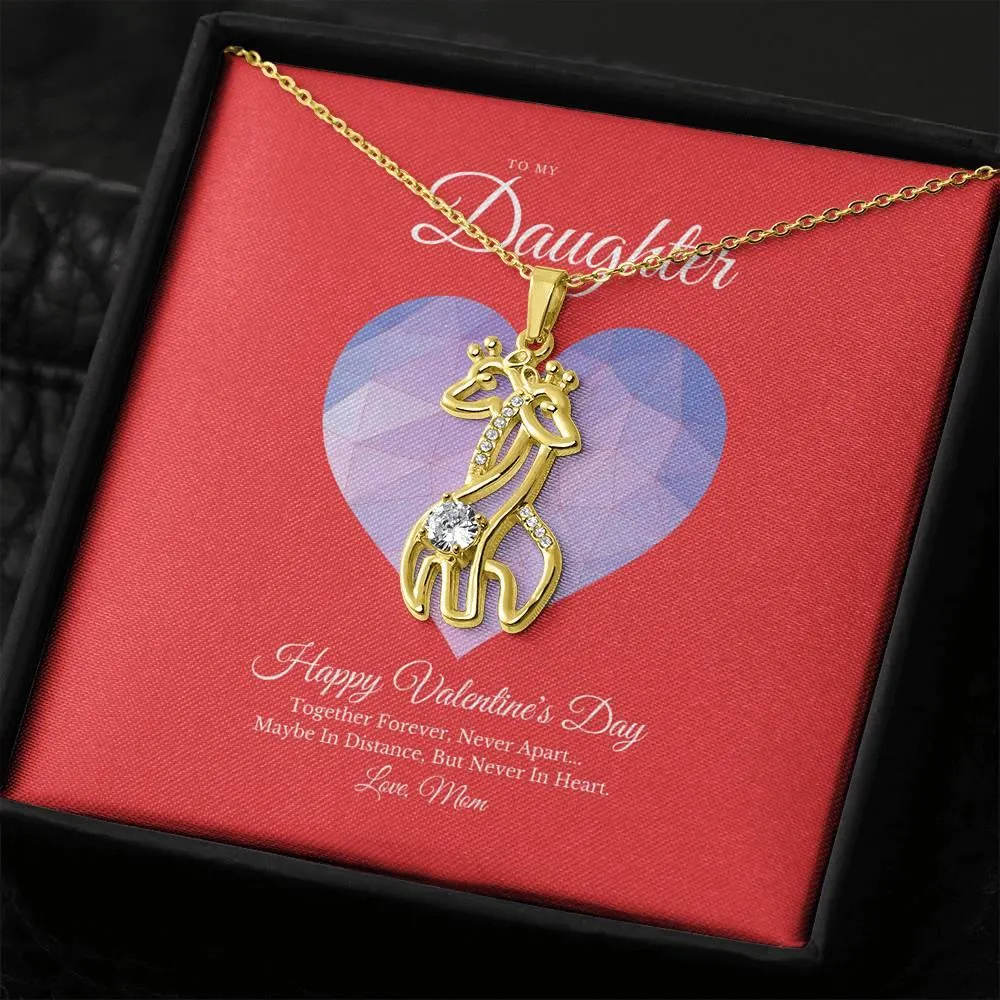 To My Daughter from Mom Valentine's Day Giraffe Necklace