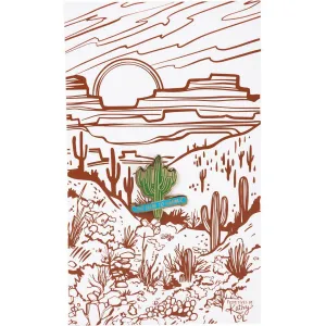 Too Hard To Handle Cactus Enamel Pin on Gift Card