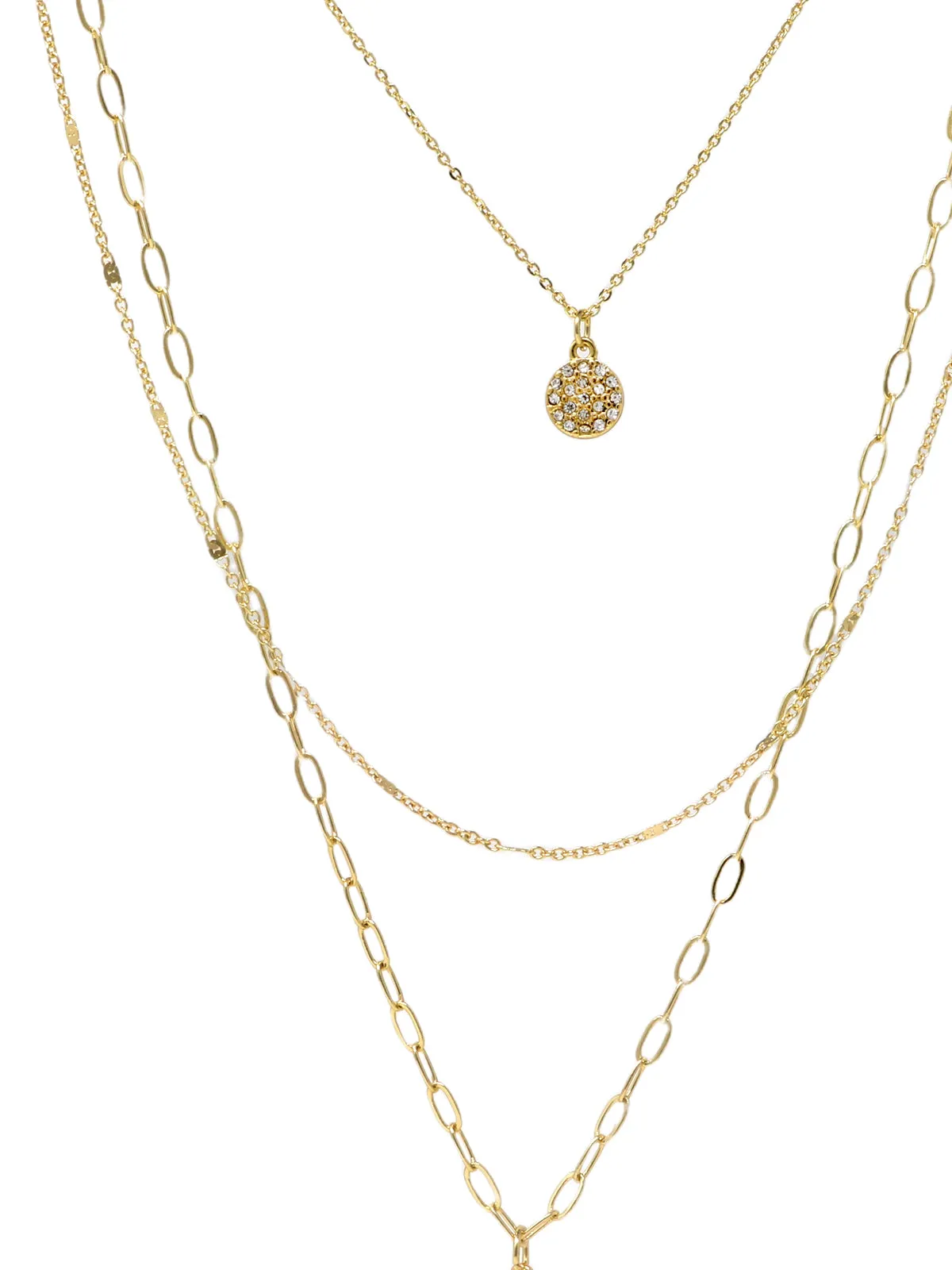 Triple Layered Initial Charm Necklace