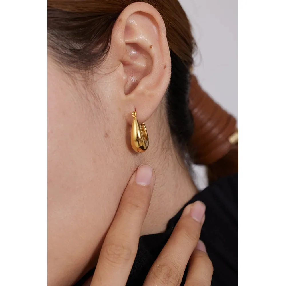 VAIGE Geometric Stainless Steel Chunky Gold Hoop Earrings - Unique Fashion Accessories Gift