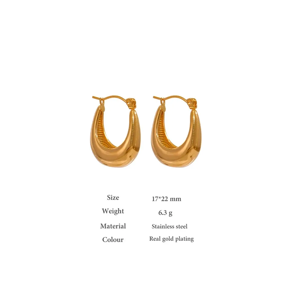 VAIGE Geometric Stainless Steel Chunky Gold Hoop Earrings - Unique Fashion Accessories Gift