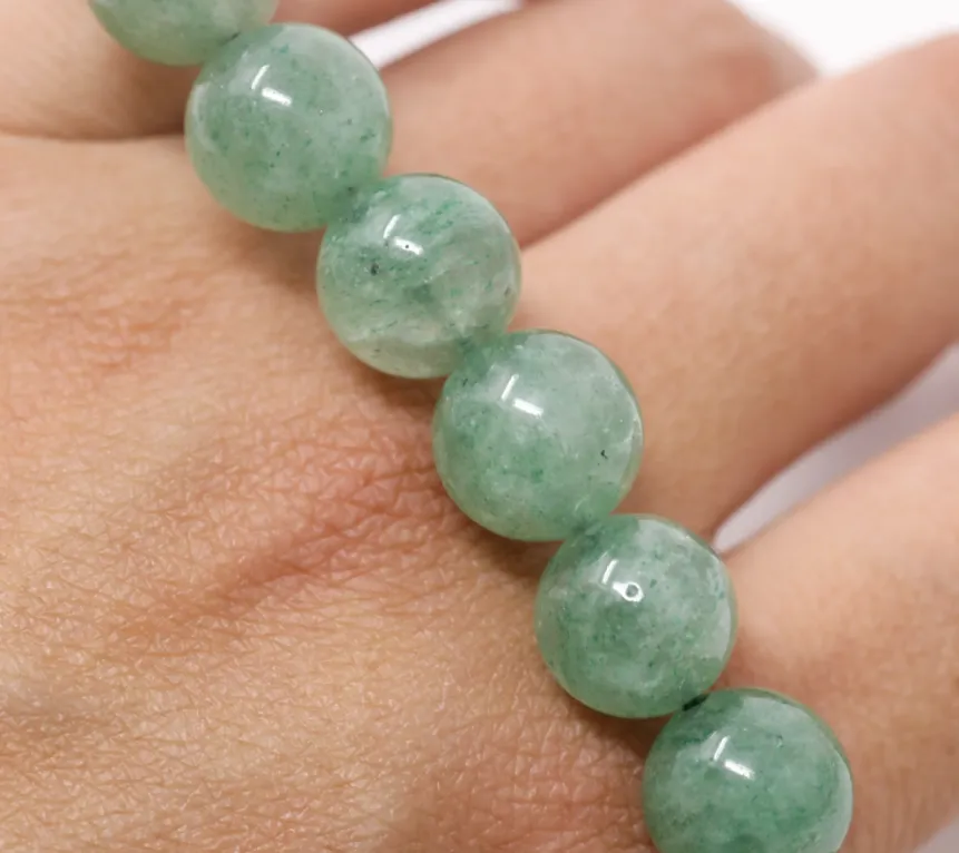 Verdant Guardian Strawberry Crystal Handmade Beaded Bracelet