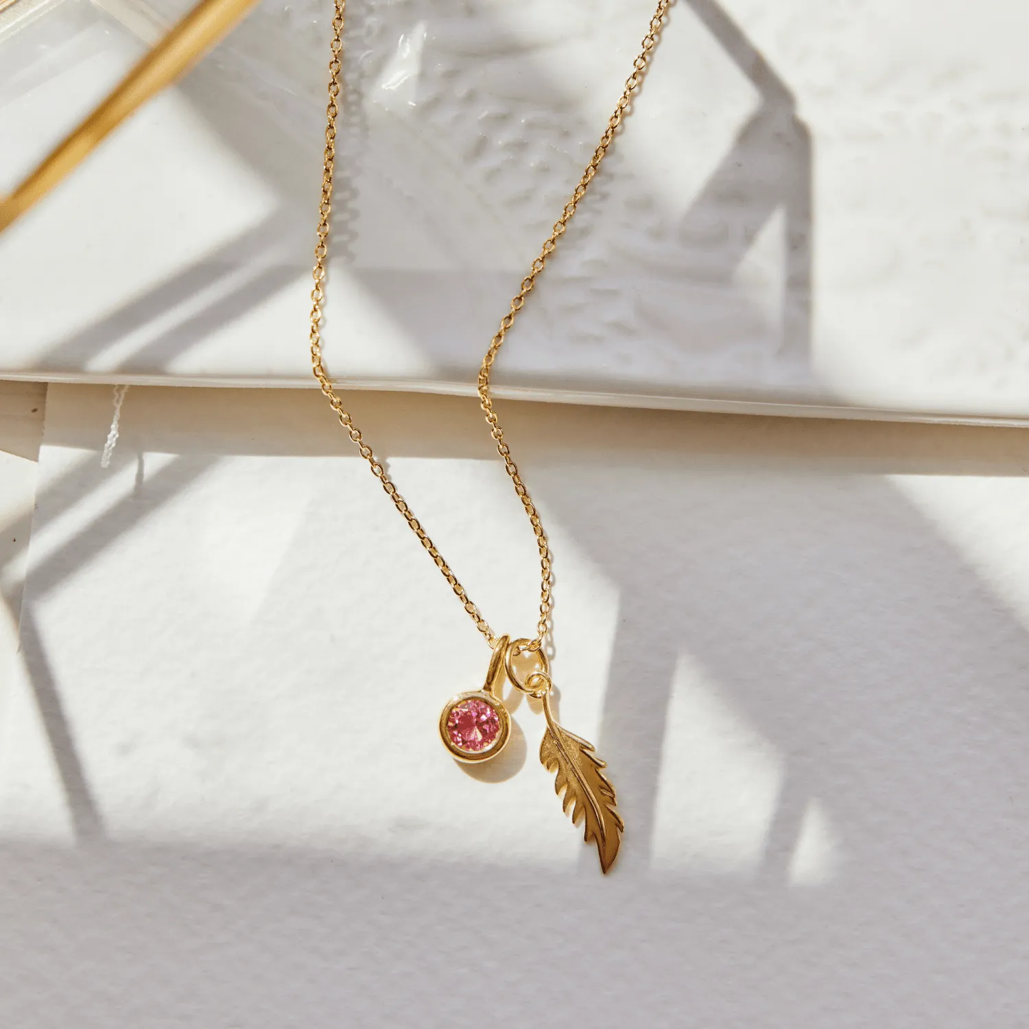 Vertical Flamingo Feather Charm by Lindsey Gurk