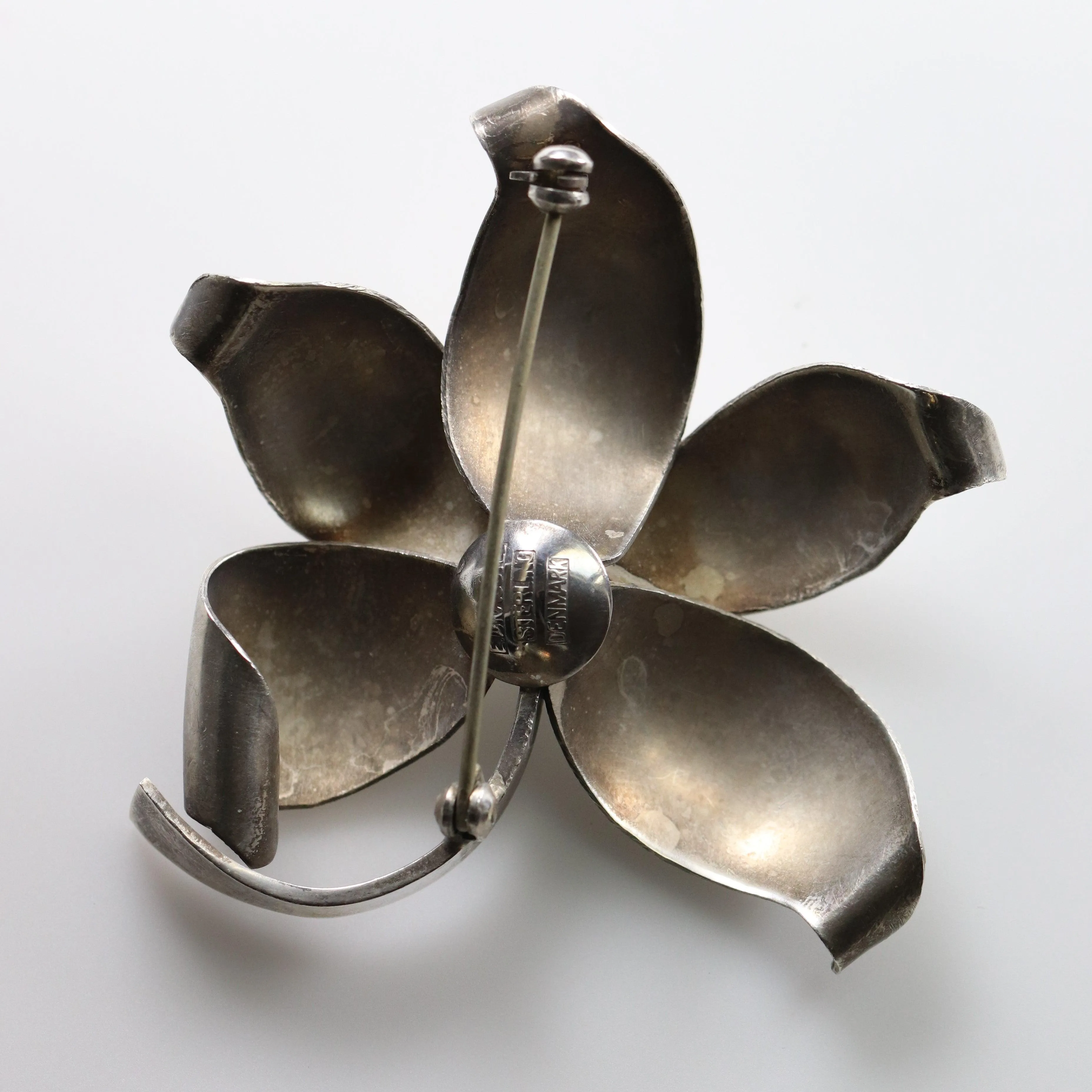 Vintage Danish E Dagsted Sterling Silver Jewelry | Floral Modernist Mid-Century Brooch