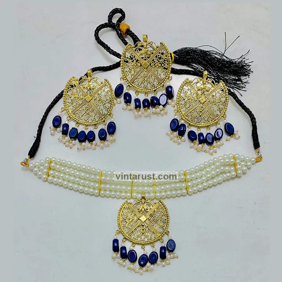 White Pearls Handmade Beaded Jewelry Set