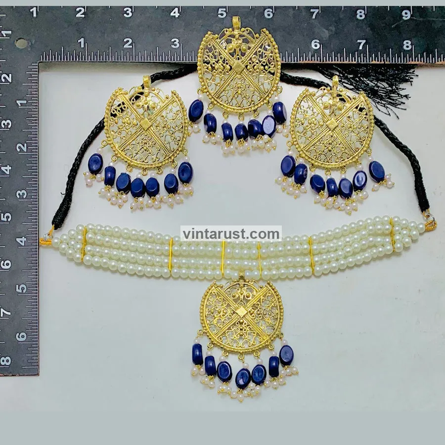 White Pearls Handmade Beaded Jewelry Set