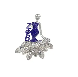 Zeta Phi Beta Blue Silver Pin Brooch